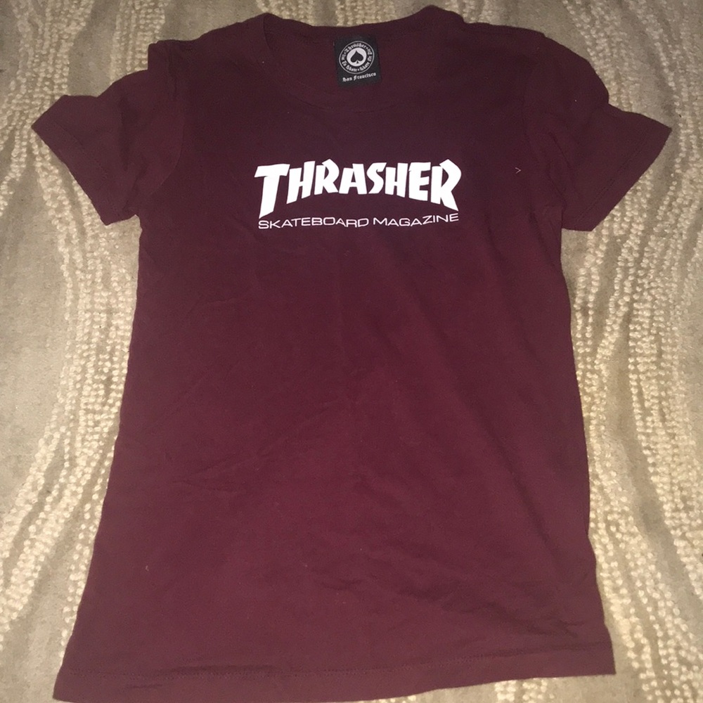 Burgundy thrasher shirt